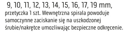 NEO TOOLS Dugókulcskészlet SÉRÜLT FEJŰ csavarokhoz, 3/8", 11db 11-922
