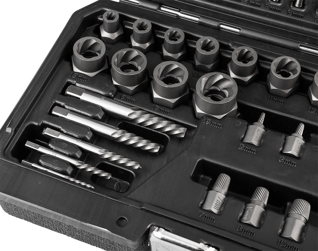 NEO TOOLS Törtcsavar kiszedő készlet, vezetőfúrókkal, 40db-os 11-923