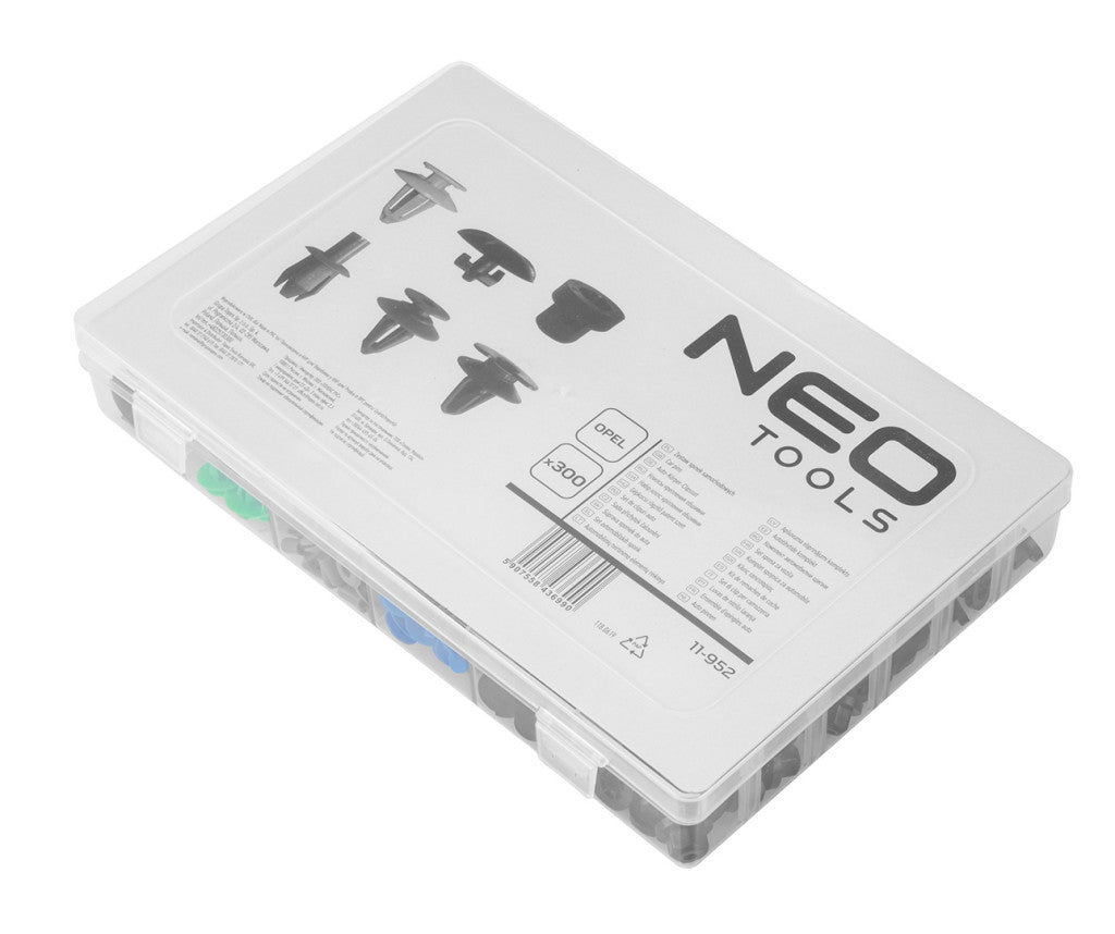 NEO TOOLS Gépkocsi rögzítő patent készlet, 300db, Opel 11-952
