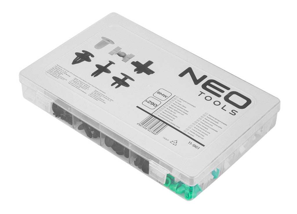 NEO TOOLS Gépkocsi rögzítő patent készlet, 290db, BMW 11-961