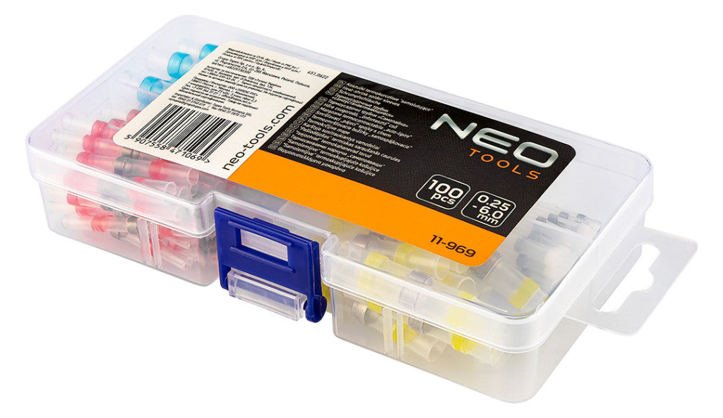 NEO TOOLS Érvéghüvely készlet, szigetelt 100db-os (0.25 - 6.0mm) 11-969