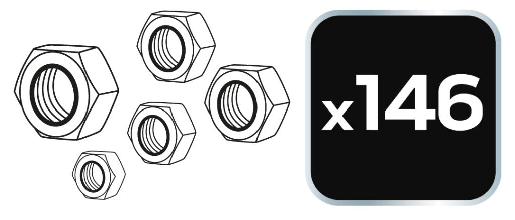 NEO TOOLS Önzáró anya készlet 146db 11-972