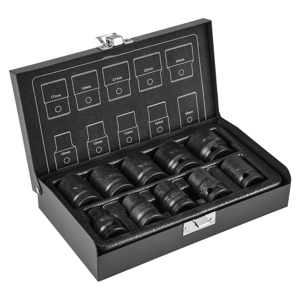 NEO TOOLS Gépi Dugókulcskészlet 1/2" 10db 10-24 12-101