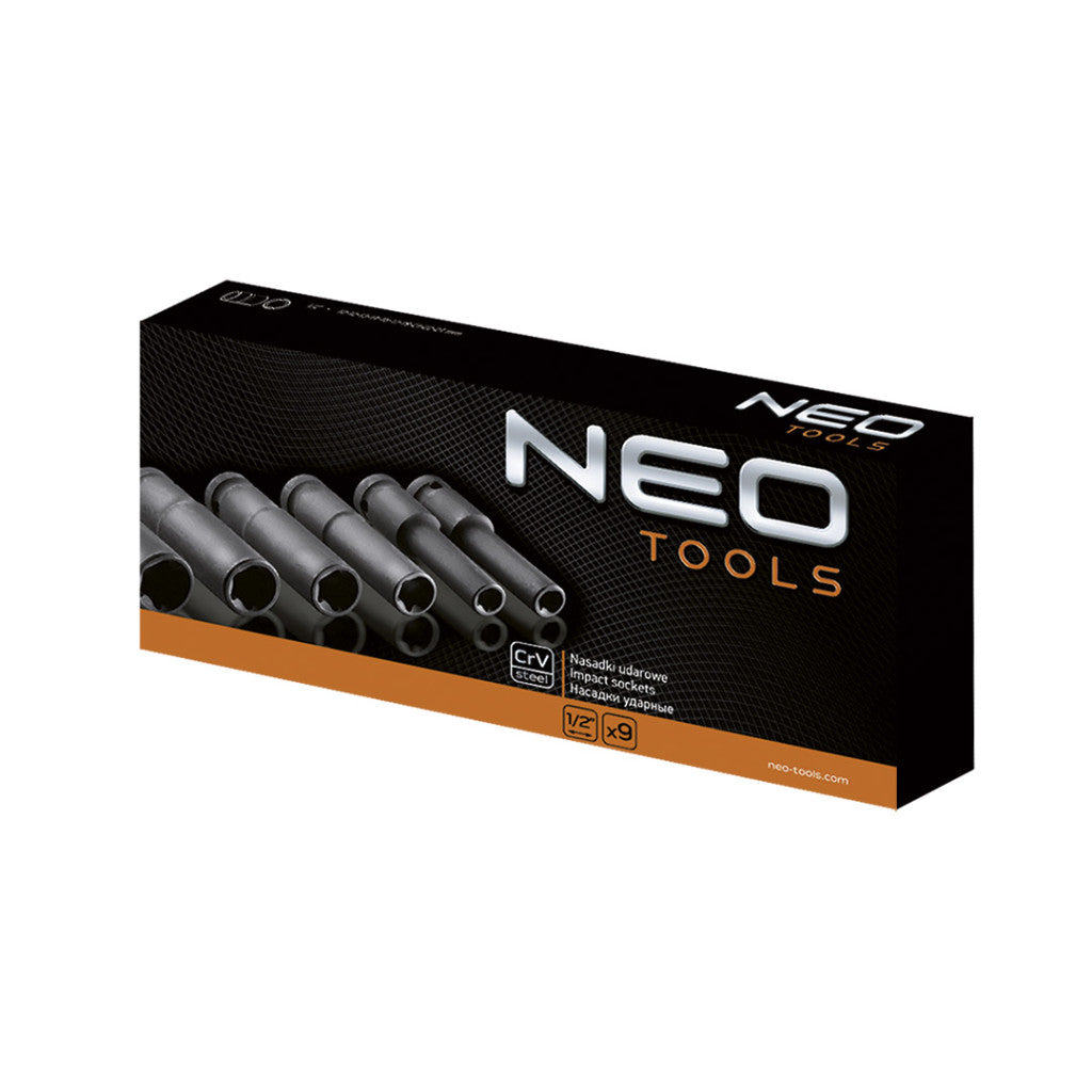 NEO TOOLS Gépi dugókulcskészlet 1/2" 9db hosszú torx E 10-24 CR-MO 12-110