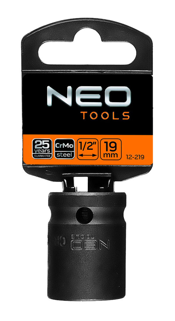 NEO TOOLS Gépi dugókulcs 1/2", 19mm, Cr-Mo 12-219