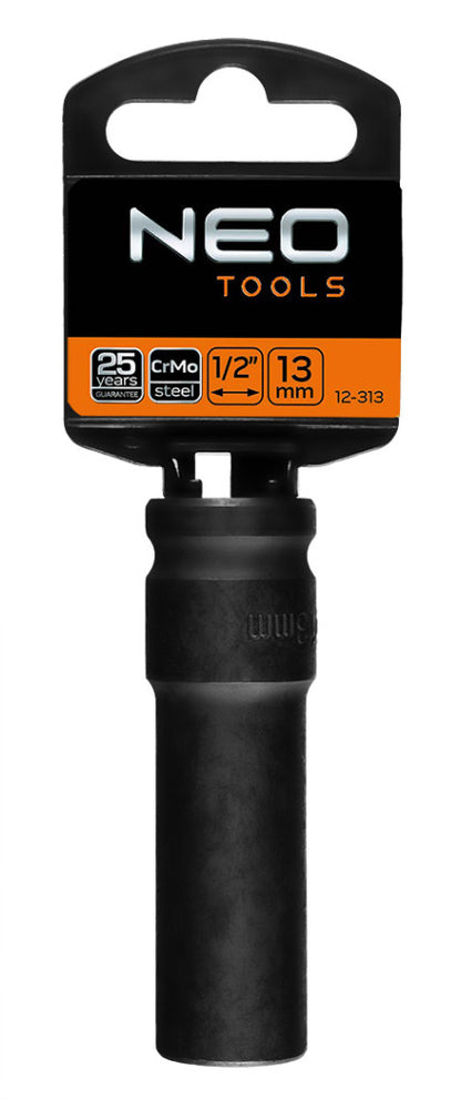NEO TOOLS Hosszú Gépi dugókulcs 1/2", 13mm, Cr-Mo 12-313