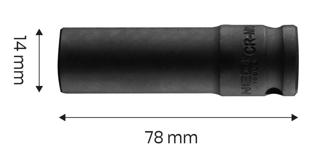 NEO TOOLS Hosszú Gépi dugókulcs 1/2", 14mm, Cr-Mo 12-314