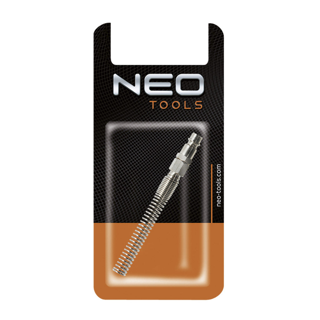 NEO TOOLS Pneumatikus gyorscsatlakozó ellendarab, 6mm tömlővéges, védőrugós 12-605