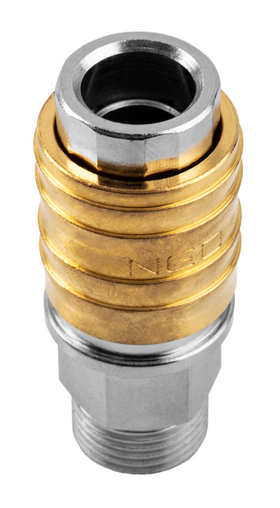 NEO TOOLS Pneumatikus gyorscsatlakozó + ellendarab, 3/8" külsőmenet 12-646