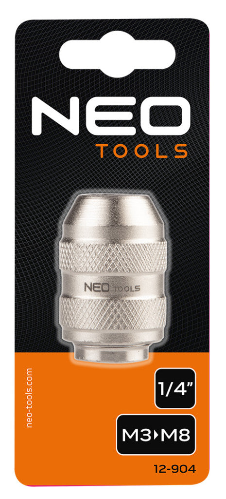 NEO TOOLS Befogóadapter menetfúrókhoz, 1/4", M3-M8 12-904
