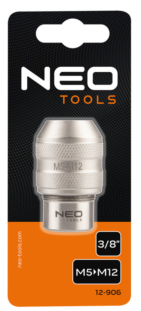 NEO TOOLS Befogóadapter menetfúrókhoz, 3/8", M5-M12 12-906