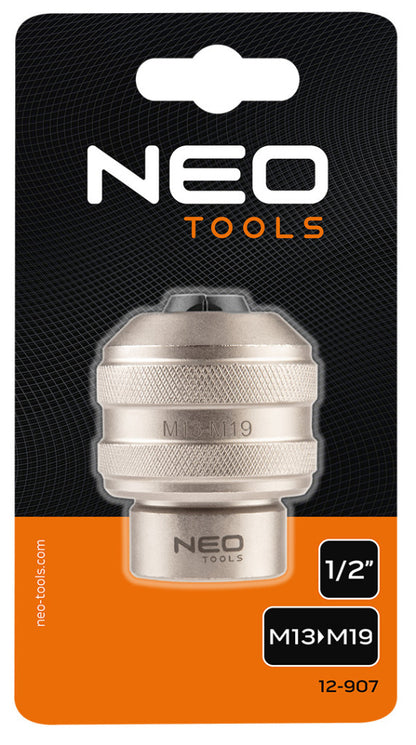NEO TOOLS Befogóadapter menetfúrókhoz, 1/2", M3-M19 12-907