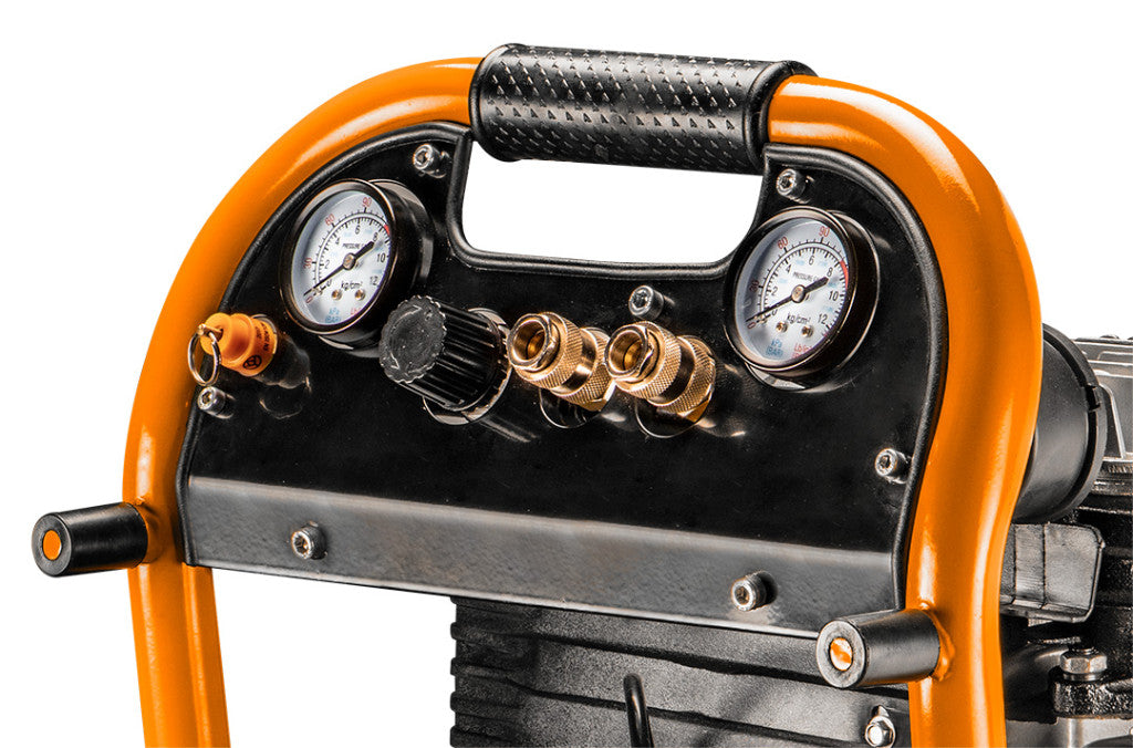 NEO TOOLS Kompresszor, 40L, álló, 2 csatlakozó, 2 nyomásmérő, olajkenésű 2 év garanciával 12K010