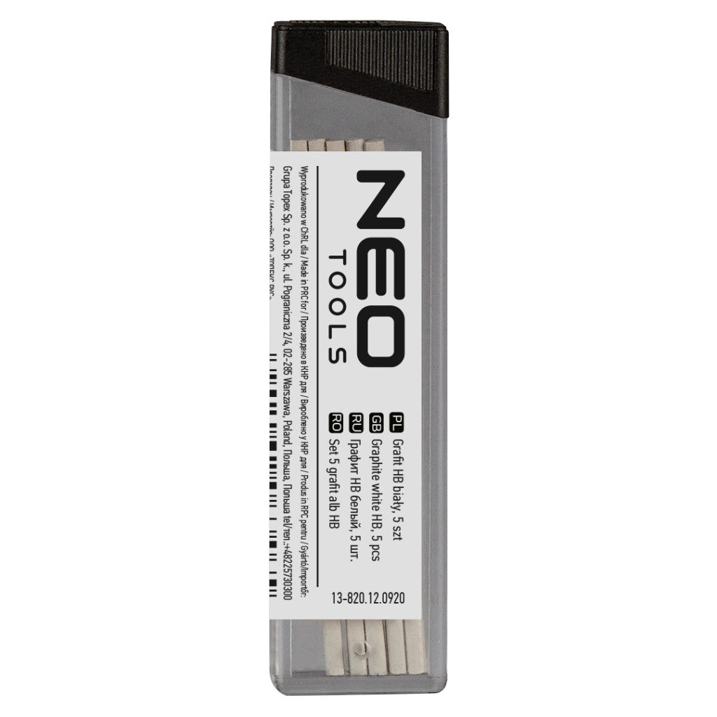 NEO TOOLS Ácsceruza betét fehér HB, 5db, 13-810-hez, 13-815-höz 13-820
