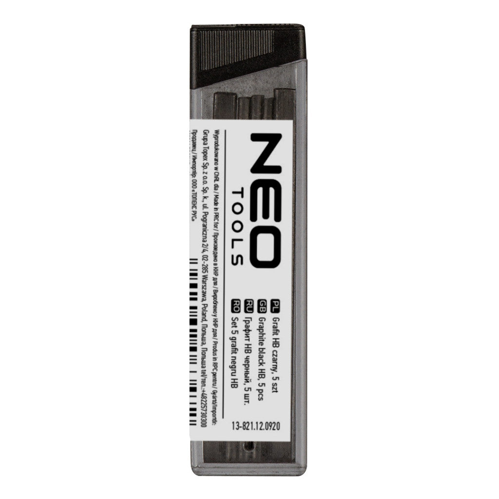 NEO TOOLS Ácsceruza betét fekete HB, 5db, 13-810-hez, 13-815-höz 13-821