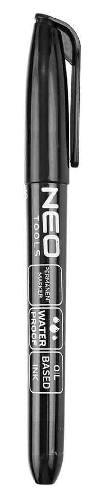 NEO TOOLS Jelölőfilc, vízálló olajalapú festékkel, fekete, normál hegyű, Rendelési egység: 30db 13-855