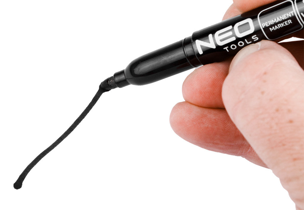 NEO TOOLS Jelölőfilc, vízálló olajalapú festékkel, fekete, normál hegyű, Rendelési egység: 30db 13-855