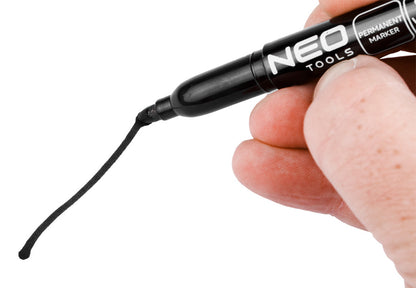NEO TOOLS Jelölőfilc, vízálló olajalapú festékkel, fekete, normál hegyű, Rendelési egység: 30db 13-855