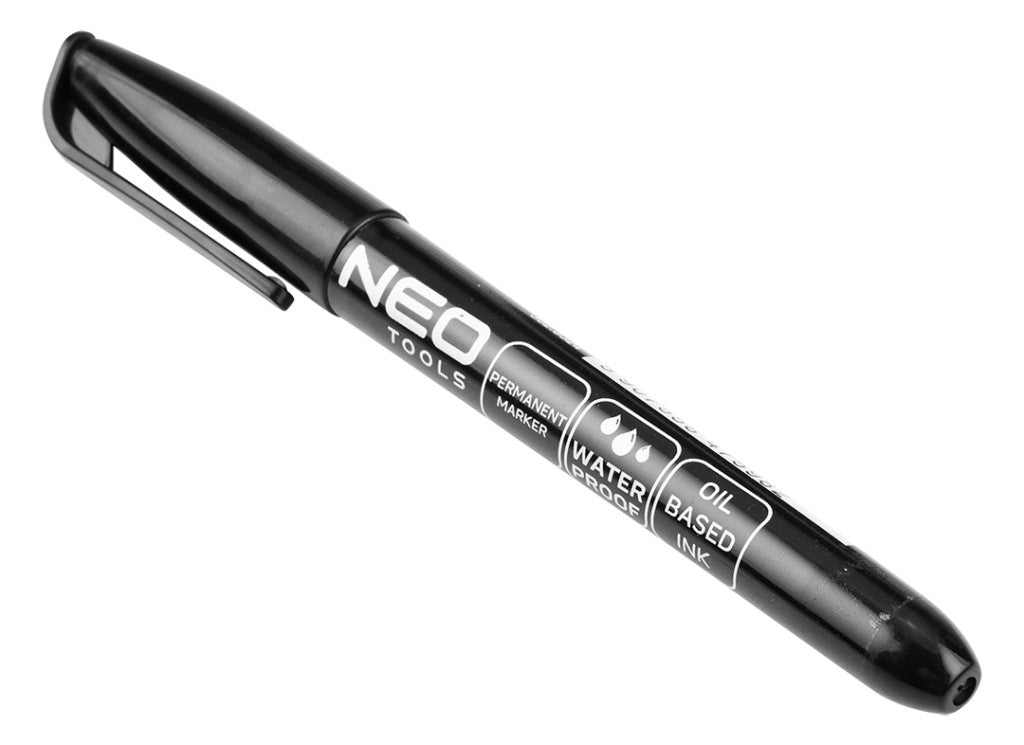 NEO TOOLS Jelölőfilc, vízálló olajalapú festékkel, fekete, normál hegyű, Rendelési egység: 30db 13-855