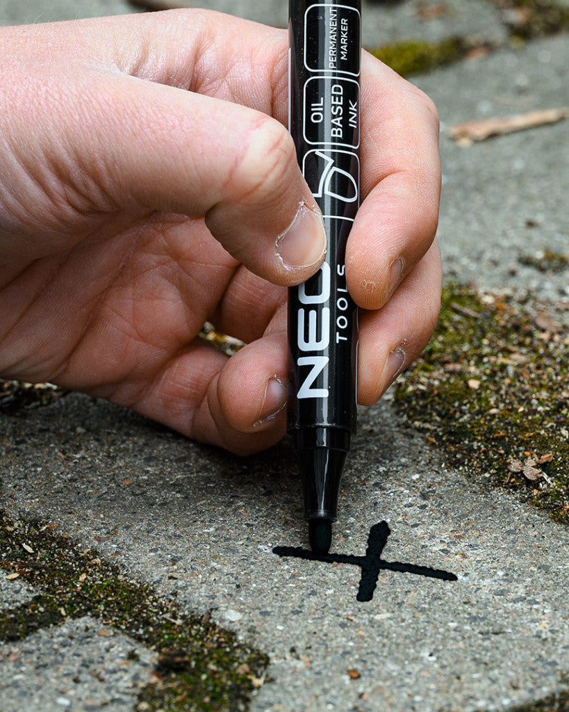 NEO TOOLS Jelölőfilc, vízálló olajalapú festékkel, fekete, vastag hegyű, Rendelési egység: 20db 13-858