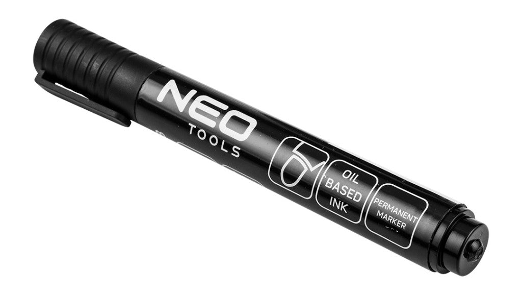 NEO TOOLS Jelölőfilc, vízálló olajalapú festékkel, fekete, vastag hegyű, Rendelési egység: 20db 13-858