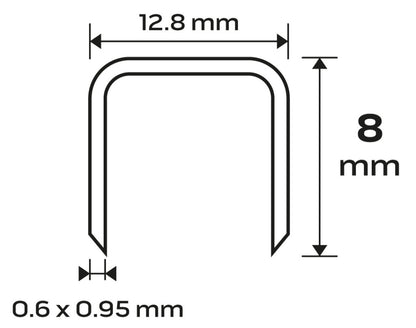 NEO TOOLS Tűzőkapocs, horganyzott 80-as tipus, pneumatikus tűzőgéphez (14-572), GA21, 8mm, 4000db 14-611