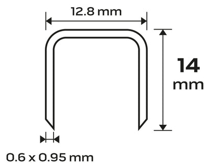 NEO TOOLS Tűzőkapocs, horganyzott 80-as tipus, pneumatikus tűzőgéphez (14-572), GA21, 14mm, 4000db 14-614