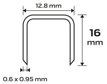 NEO TOOLS Tűzőkapocs, horganyzott 80-as tipus, pneumatikus tűzőgéphez (14-572), GA21, 16mm, 4000db 14-615