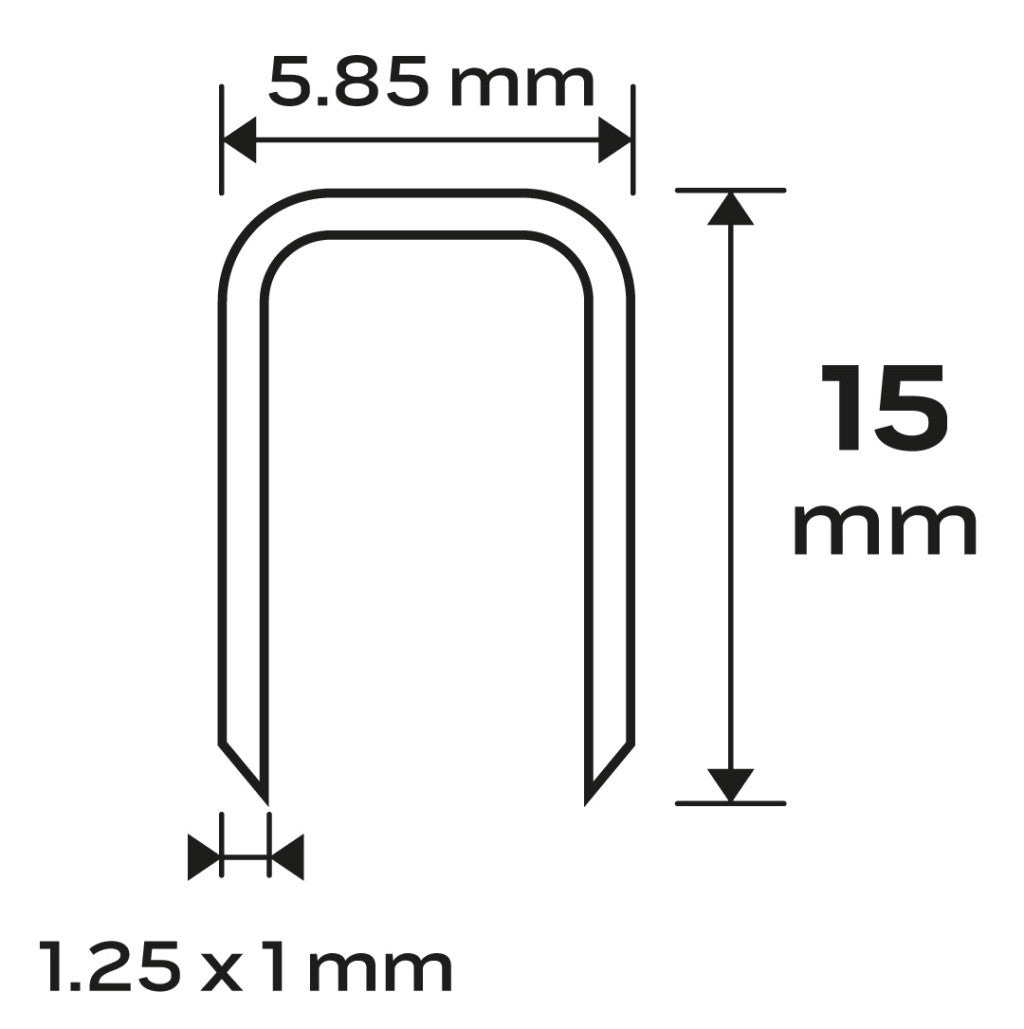 NEO TOOLS Tűzőkapocs, horganyzott 90-es tipus, pneumatikus tűzőgéphez (14-570), GA18, 15mm, 4000db 14-622