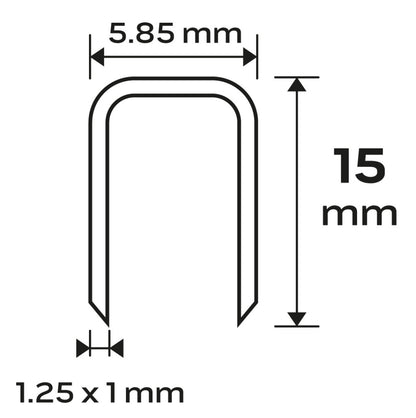 NEO TOOLS Tűzőkapocs, horganyzott 90-es tipus, pneumatikus tűzőgéphez (14-570), GA18, 15mm, 4000db 14-622