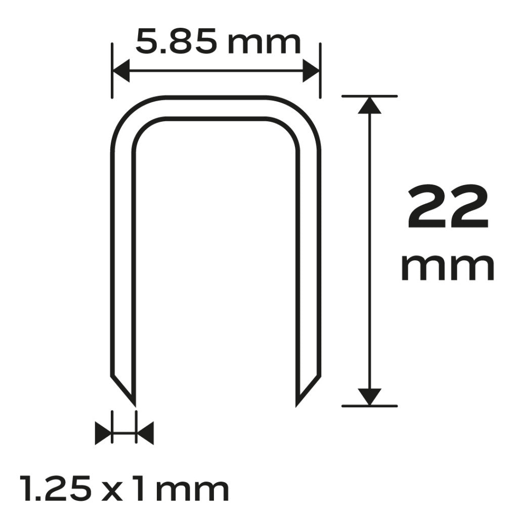 NEO TOOLS Tűzőkapocs, horganyzott 90-es tipus, pneumatikus tűzőgéphez (14-570), GA18, 22mm, 4000db 14-624