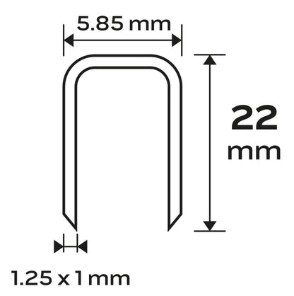 NEO TOOLS Tűzőkapocs, horganyzott 90-es tipus, pneumatikus tűzőgéphez (14-570), GA18, 22mm, 4000db 14-624