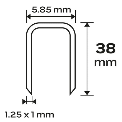 NEO TOOLS Tűzőkapocs, horganyzott 90-es tipus, pneumatikus tűzőgéphez (14-570), GA18, 38mm, 4000db 14-630