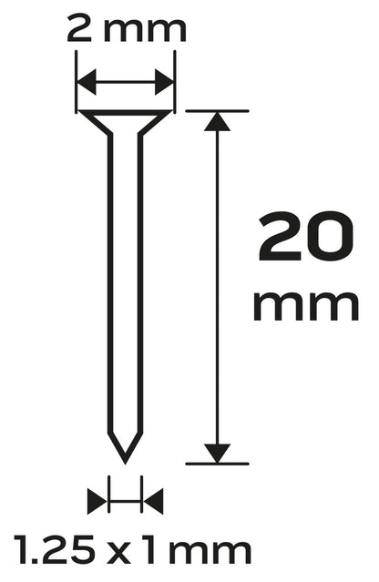 NEO TOOLS Tűzőszeg, horganyzott 300 (F) tipus, pneumatikus tűzőgéphez (14-570), GA18, 20mm, 4000db 14-652