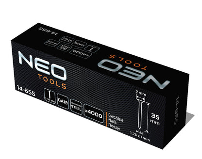 NEO TOOLS Tűzőszeg, horganyzott 300 (F) tipus, pneumatikus tűzőgéphez (14-570), GA18, 35mm, 4000db 14-655