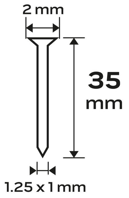 NEO TOOLS Tűzőszeg, horganyzott 300 (F) tipus, pneumatikus tűzőgéphez (14-570), GA18, 35mm, 4000db 14-655