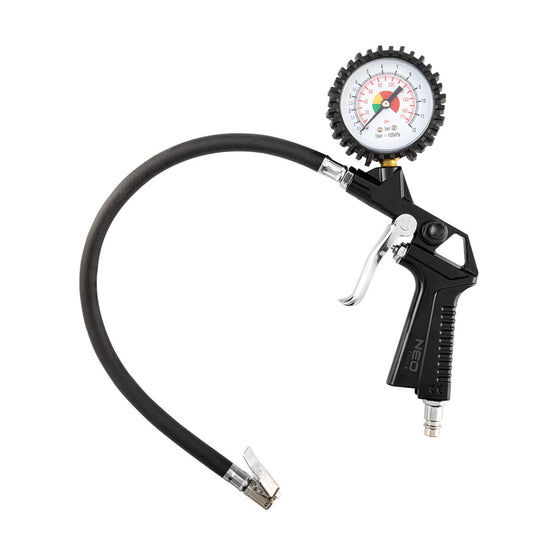 NEO TOOLS Pneumatikus kerékfúvó pisztoly, nyomásmérővel 63mm 14-714