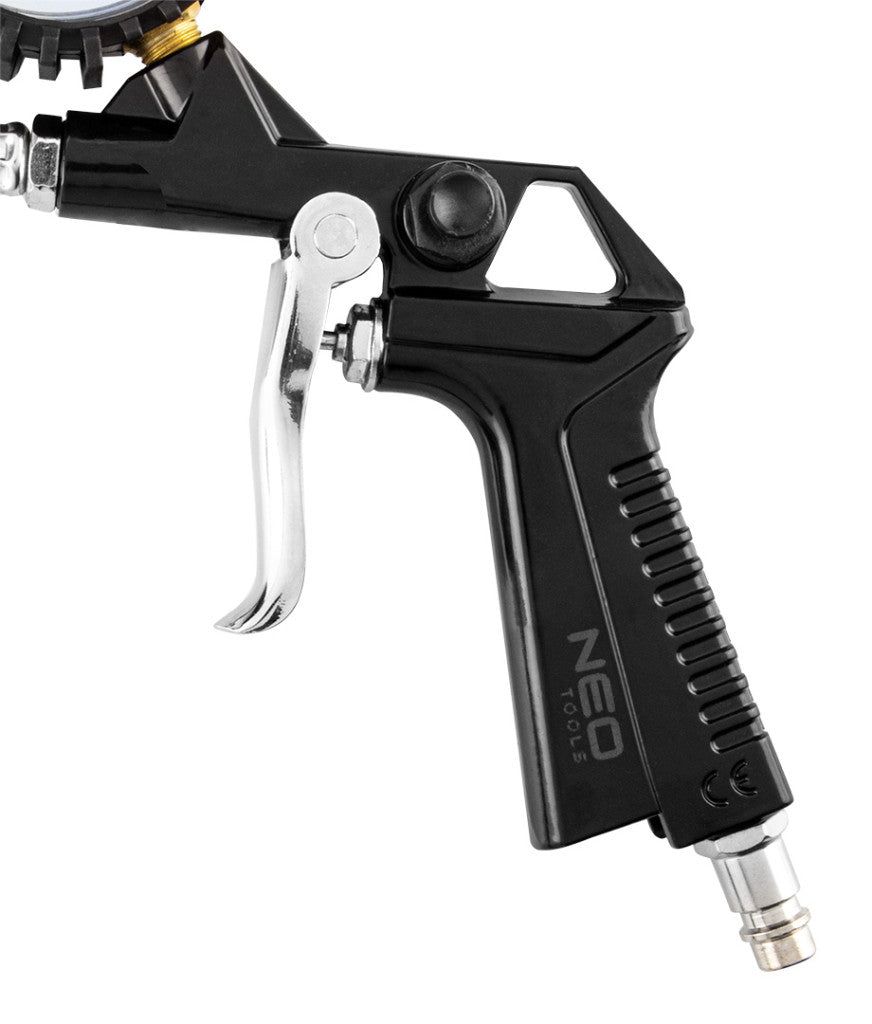 NEO TOOLS Pneumatikus kerékfúvó pisztoly, nyomásmérővel 63mm 14-714
