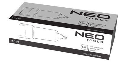 NEO TOOLS Vízleválasztó szűrő pneumatikus szerszámokhoz, 1/4", fém 14-730