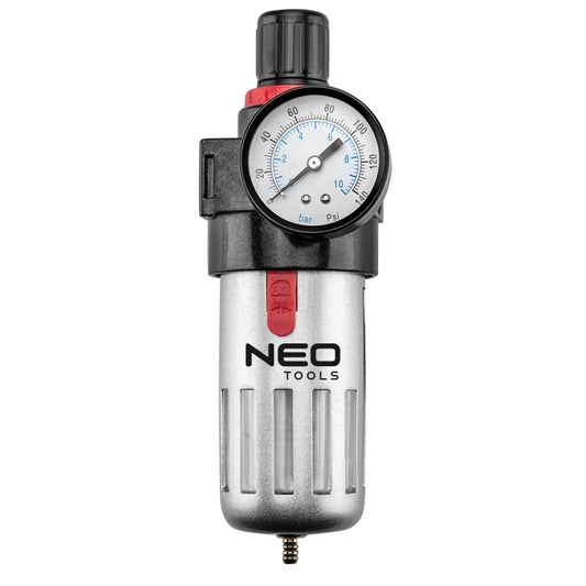 NEO TOOLS Pneumatikus víztelenítő szűrő 1/2", nyomásszabályzóval, fém 14-732