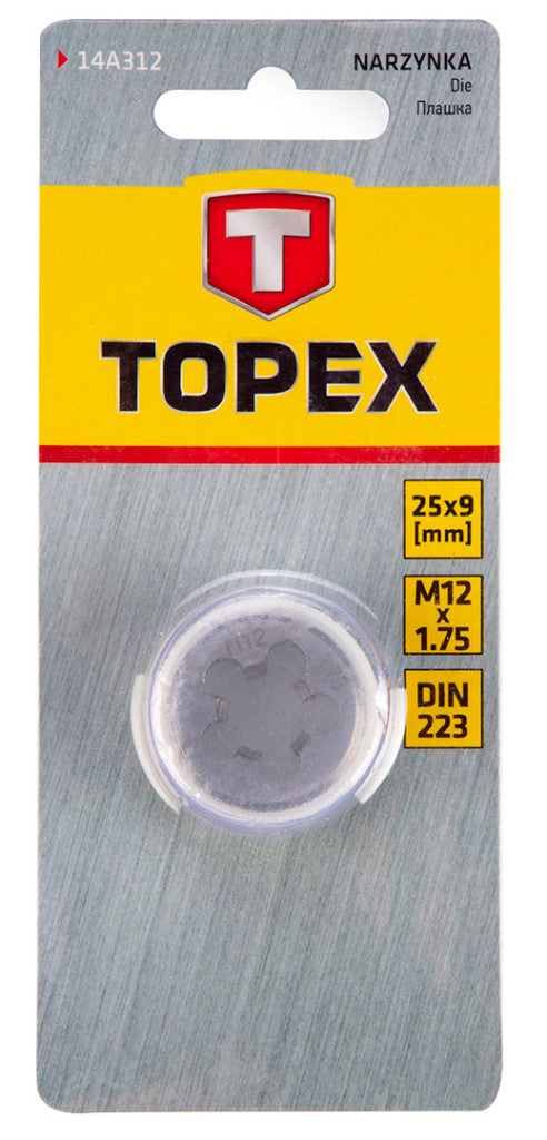 TOPEX Menetmetsző, 25x9mm M12 DIN 224 14A312