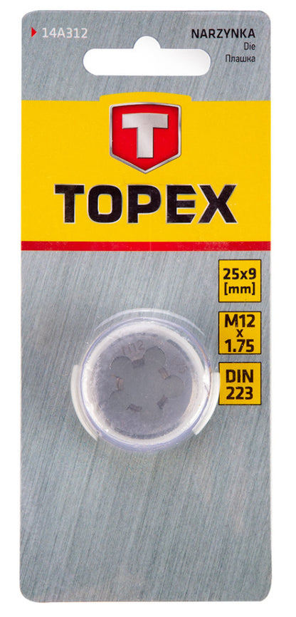 TOPEX Menetmetsző, 25x9mm M12 DIN 224 14A312