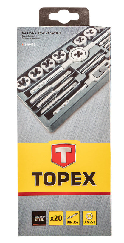 TOPEX MENETKÉSZÍTŐ készlet 20db, M3-M12 14A425