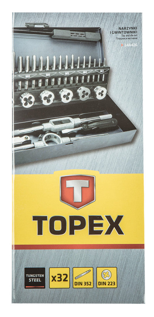 TOPEX MENETKÉSZÍTŐ készlet 32db, M3-12 14A426