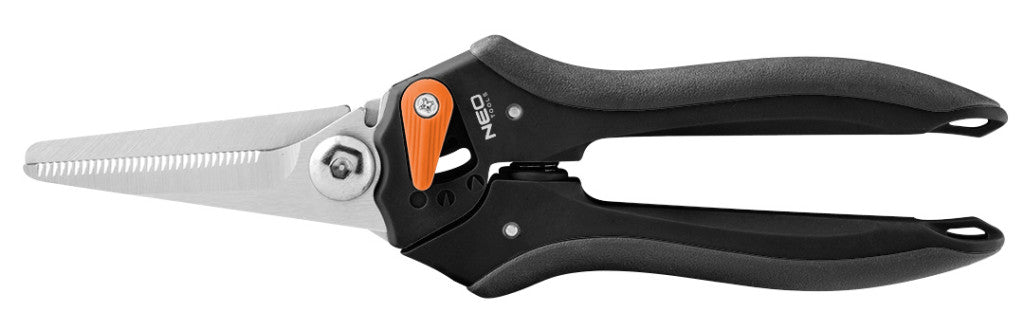 NEO TOOLS Szüretelő metszőolló, hegyes, max.6mm, teflon bevonat, 210mm 15-208