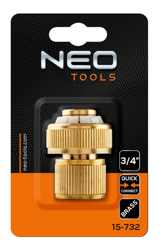 NEO TOOLS Tömlő gyorscsatlakozó 3/4", réz 15-732