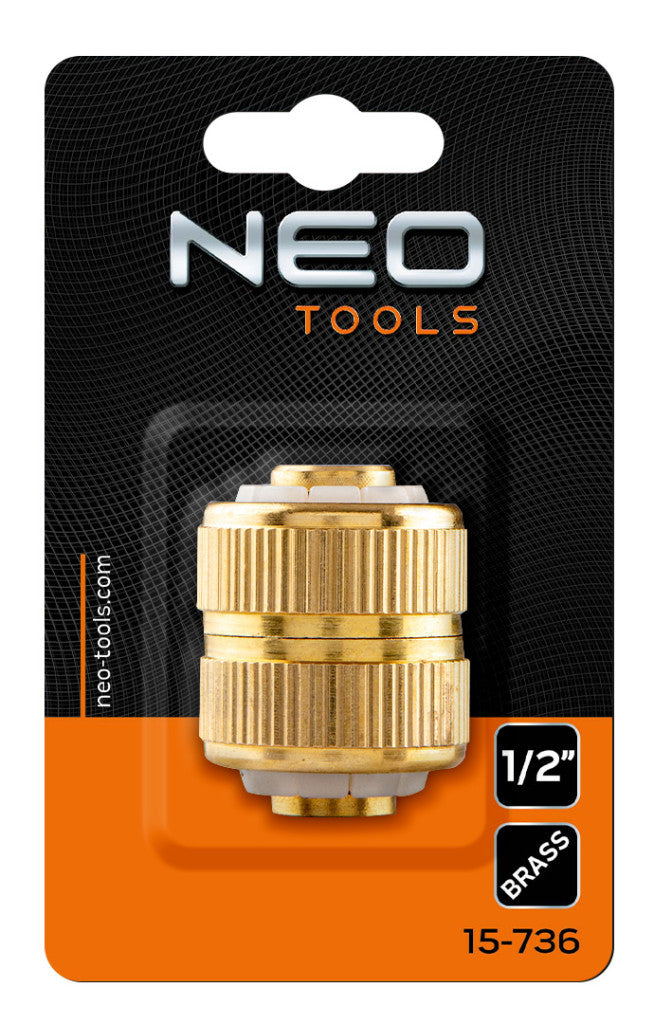 NEO TOOLS Tömlőtoldó csatlakozó 1/2", réz 15-736