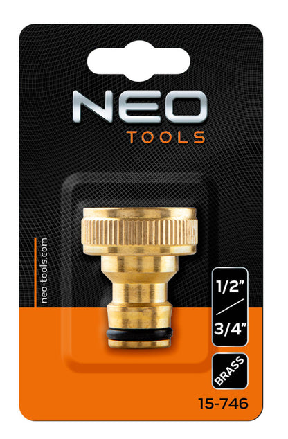 NEO TOOLS Csapcsatlakozó 1/2"- 3/4", réz 15-746