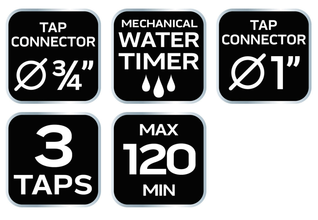 NEO TOOLS Mechanikus öntözőidőzítő óra, 3 utas, max.120perc 15-750