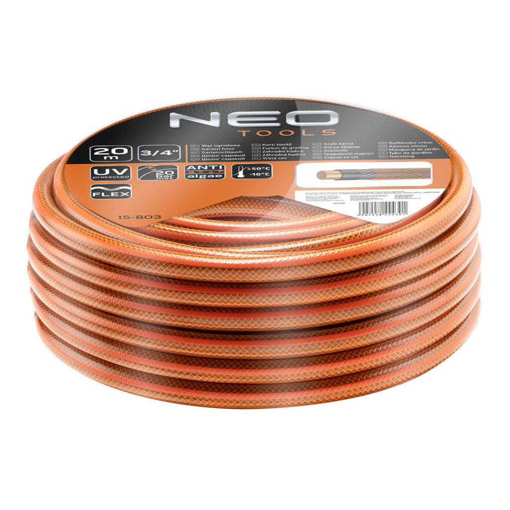 NEO TOOLS Locsolótömlő 3/4"x20 m, 4 rétegű ECONOMIC 15-803
